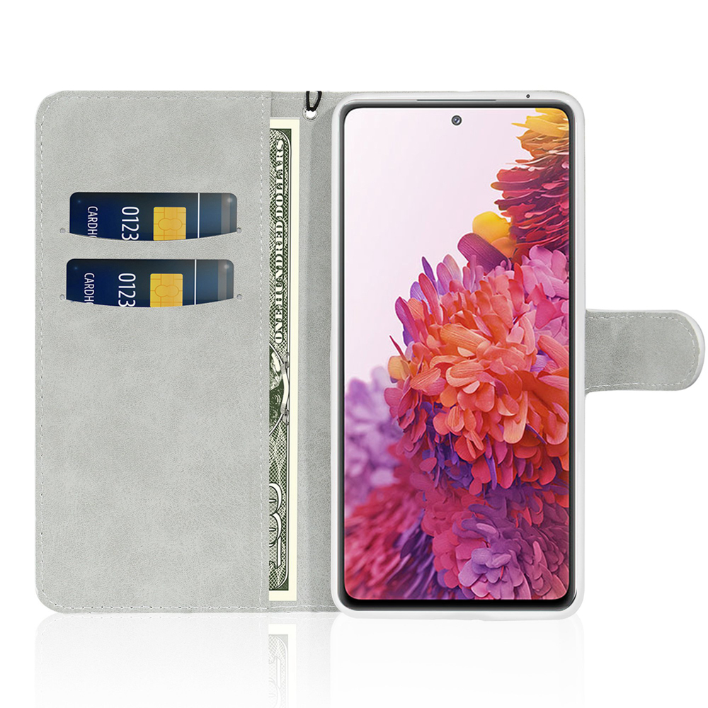 Glittery Powder Splicing Leather Wallet Stand Phone Cover for Samsung Galaxy S20 FE / Galaxy S20 Fan Edition - Black-4