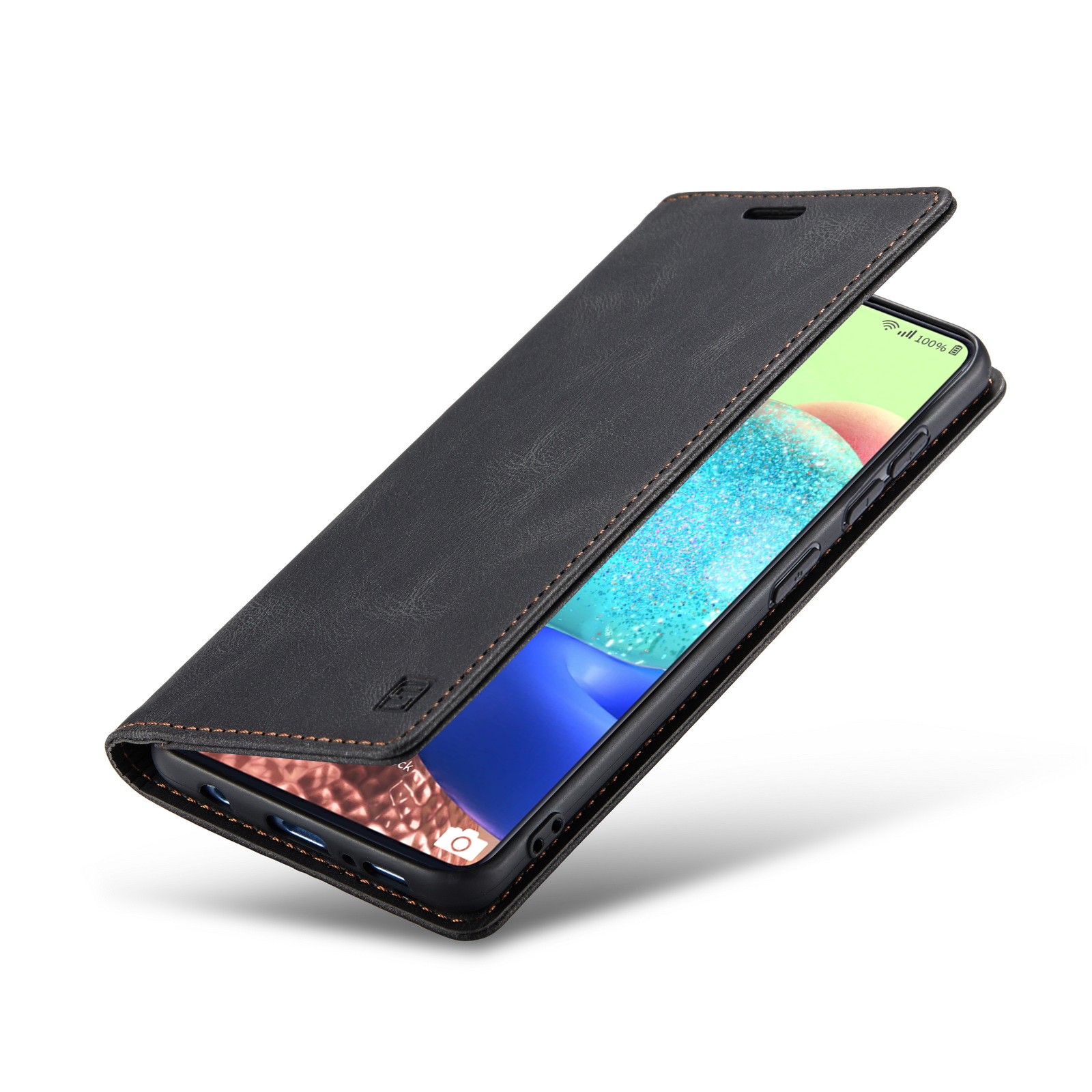 AUTSPACE A01 Series RFID Blocking Retro Matte Leather Stand Case Wallet for Samsung Galaxy A71 SM-A715 - Black-21