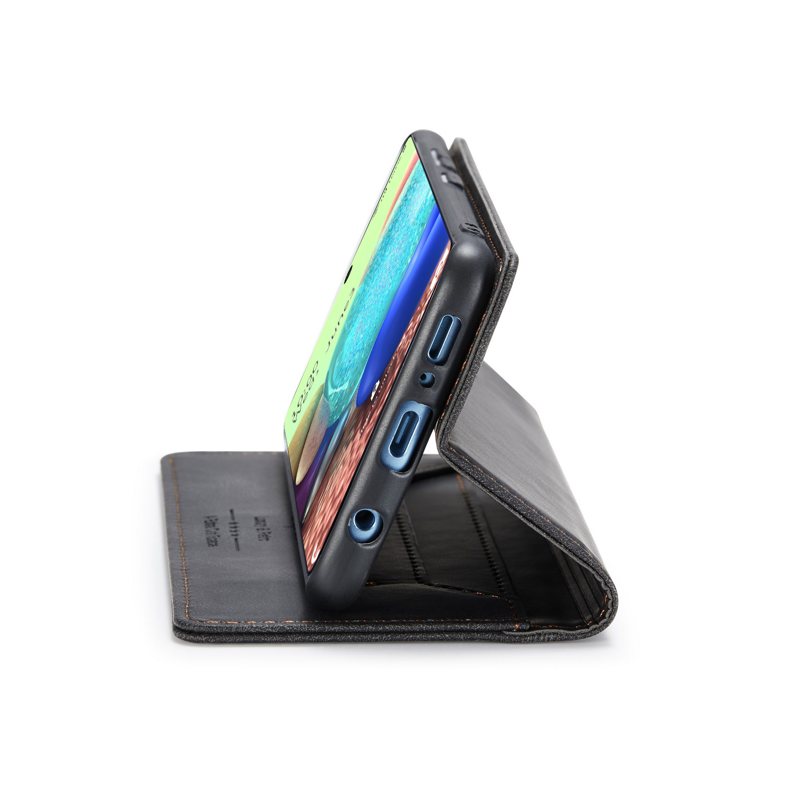 AUTSPACE A01 Series RFID Blocking Retro Matte Leather Stand Case Wallet for Samsung Galaxy A71 SM-A715 - Black-18