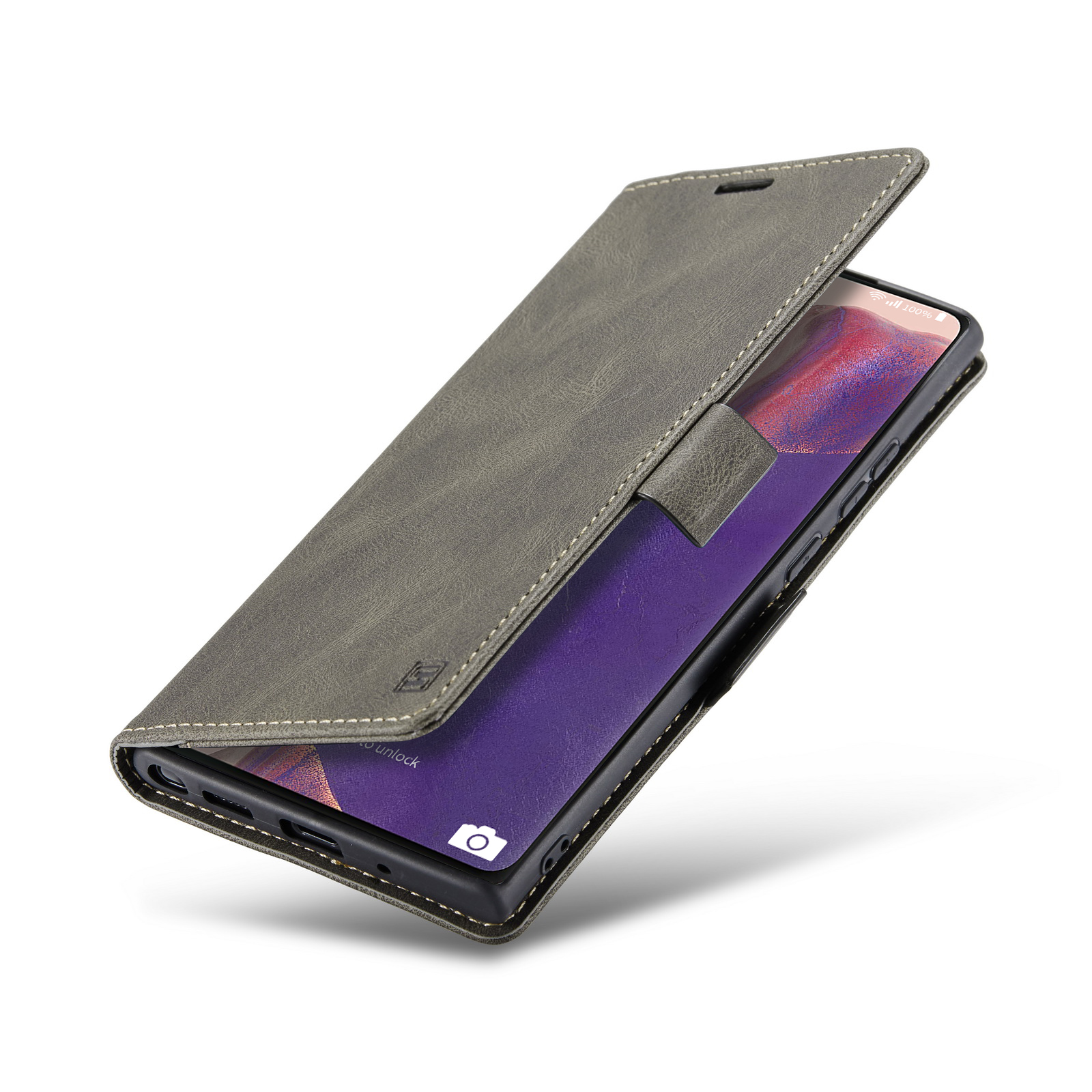 AUTSPACE A01 Series RFID Blocking Retro Matte Leather Stand Case Wallet for Samsung Galaxy Note 20 5G / Galaxy Note 20 - Coffee-20