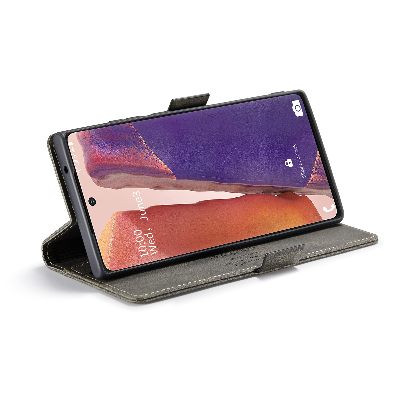 AUTSPACE A01 Series RFID Blocking Retro Matte Leather Stand Case Wallet for Samsung Galaxy Note 20 5G / Galaxy Note 20 - Coffee-14