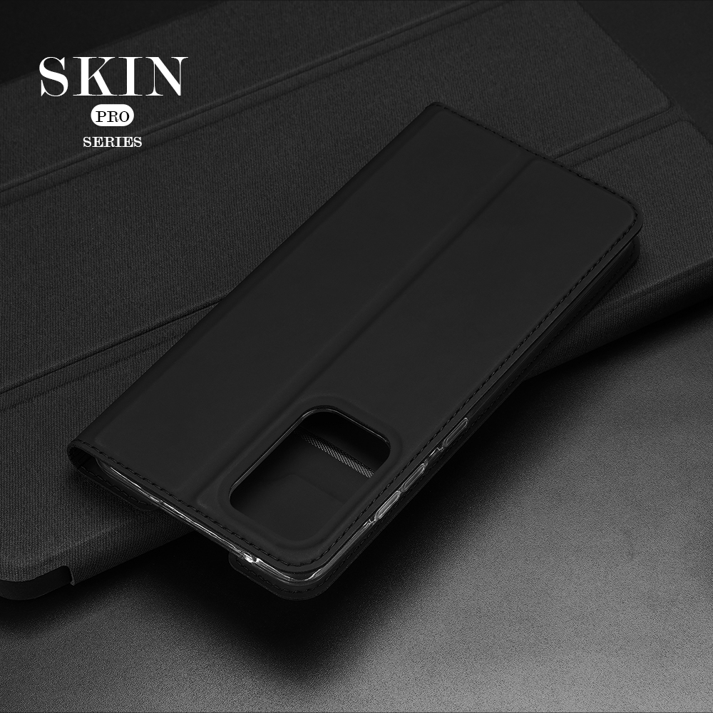 Serie Dux Ducis Skin Pro Para Samsung Galaxy A52s/a52 4G/5G / Ranura A52s 5G Slot Automáticamente Estuche de Teléfono Celular de Cuero Absorbido Automáticamente - Negro