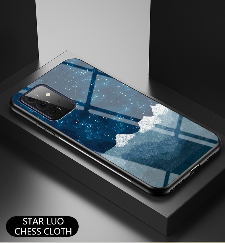 Obus D'impression de Motif de Ciel Étoilé Pour Samsung Galaxy A72 4g / 5g Glass + PC + TPU Hybrid - Ciel de Couleur