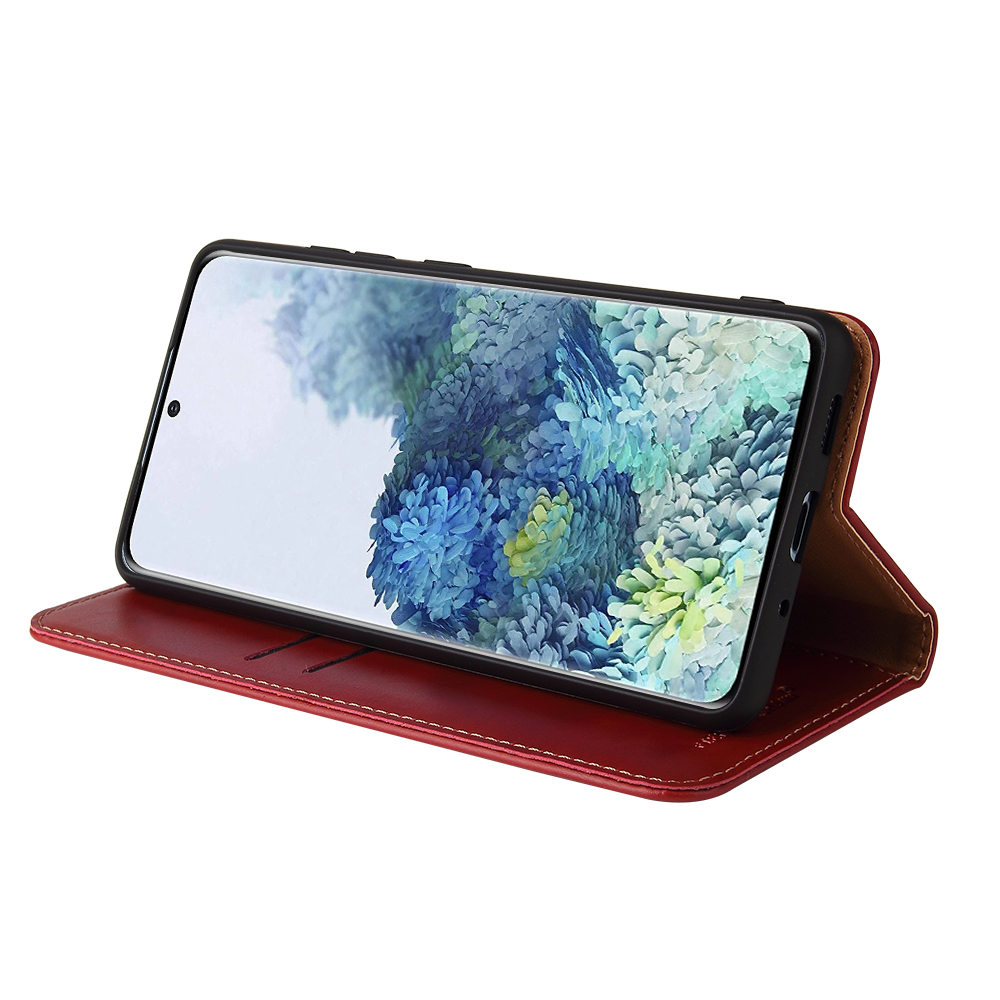 Wallet Stand PU Leather Auto-absorbed Phone Casing for Samsung Galaxy S20 FE/S20 Fan Edition/S20 FE 5G/S20 Fan Edition 5G/S20 Lite - Red-4