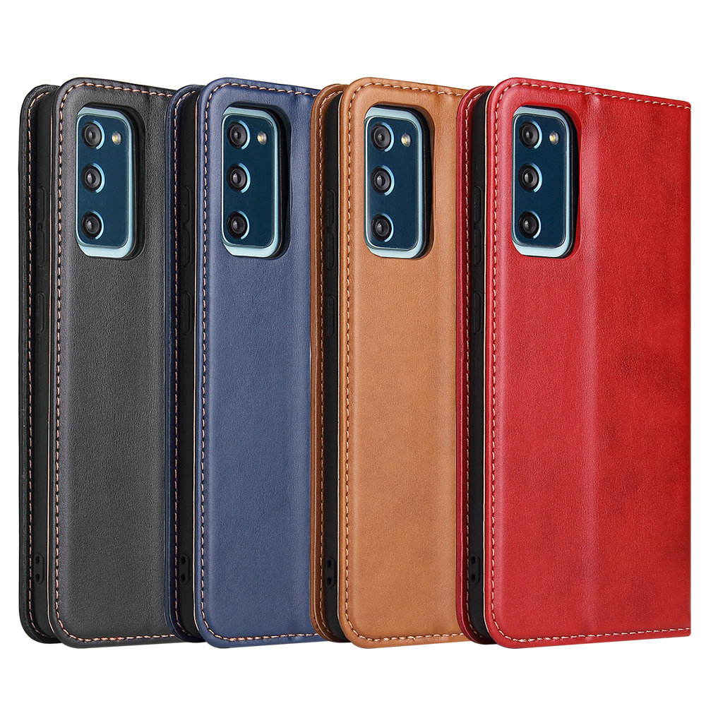 Wallet Stand PU Leather Auto-absorbed Phone Casing for Samsung Galaxy S20 FE/S20 Fan Edition/S20 FE 5G/S20 Fan Edition 5G/S20 Lite - Red-7