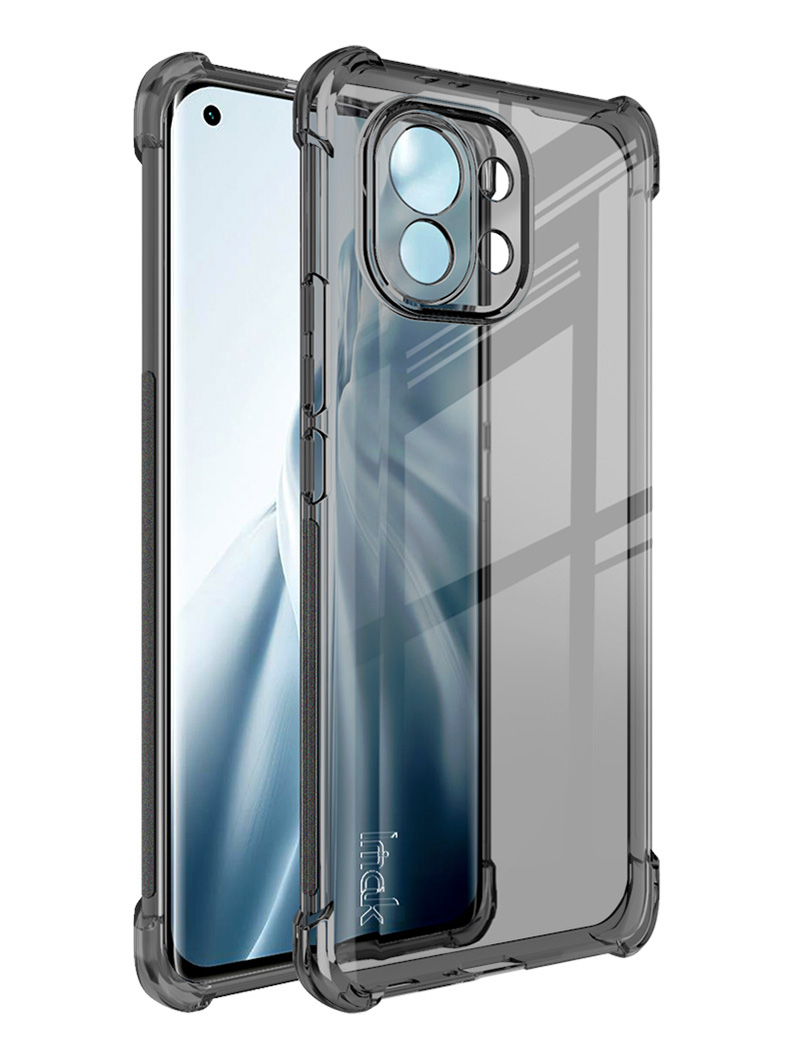 IMAK Proteção Full Shock Absorção Soft TPU Case + Filme Protetor de Tela Para Xiaomi Mi 11 - Transparente