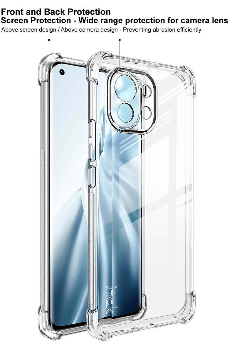 IMAK Full Protection Absorption Soft TPU Case + Écran Film de Protecteur D'écran Pour Xiaomi Mi 11 - Transparent