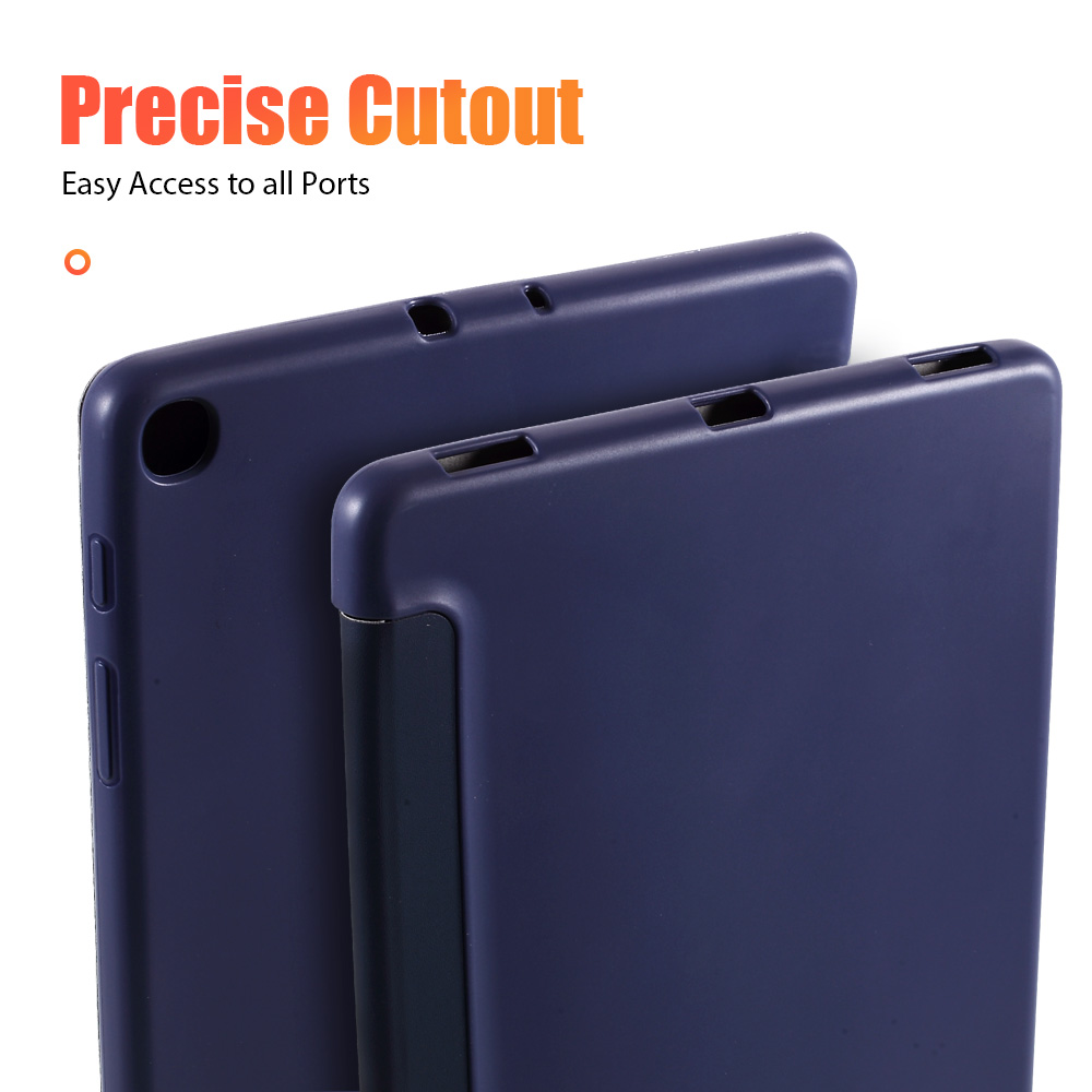 Couro Tri-fold de Amorus Com Estojo Estiloso Para Samsung Galaxy Tab A 10.1 (2019) T510 - Azul