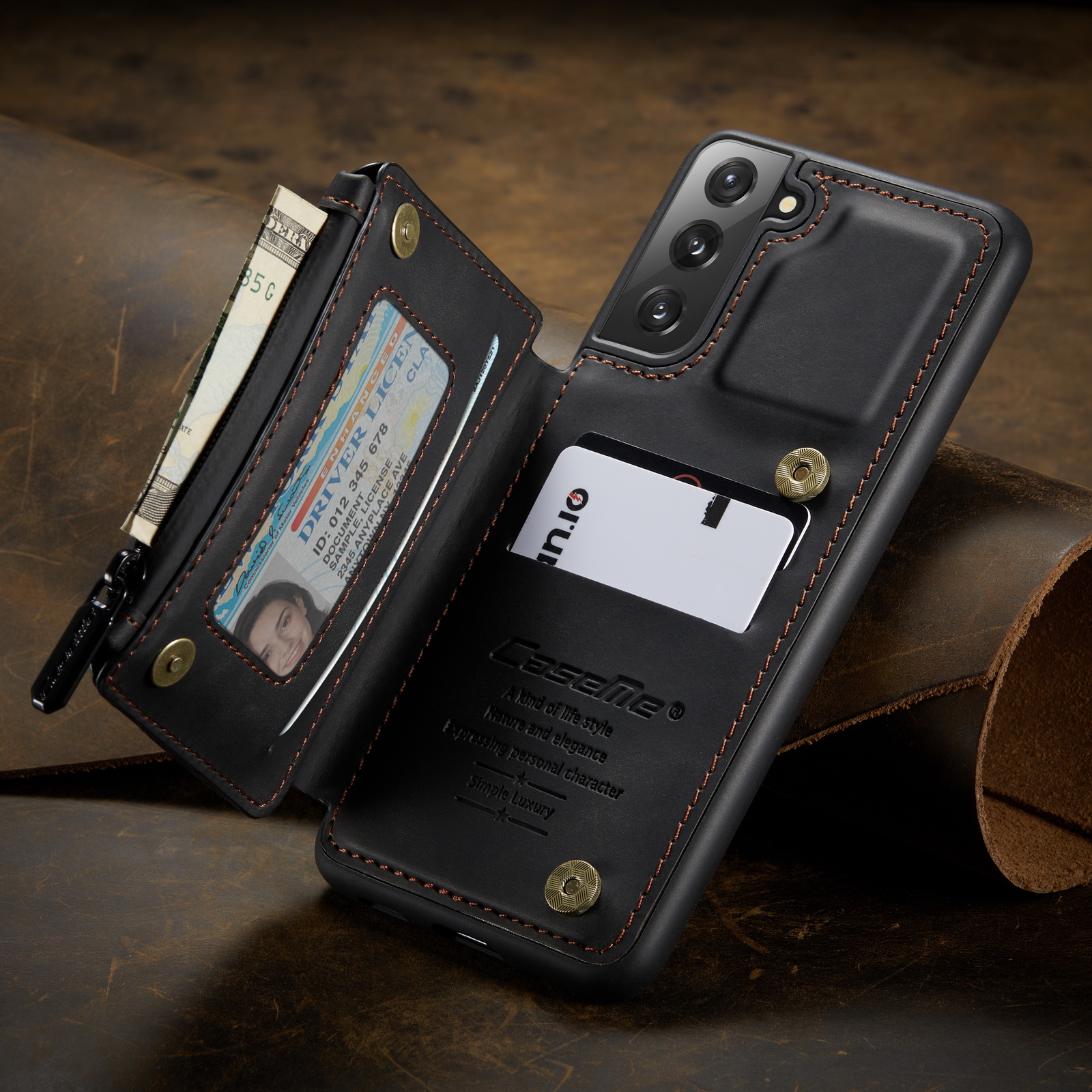 Caseme C20 Pocket Design Design PU - Черный