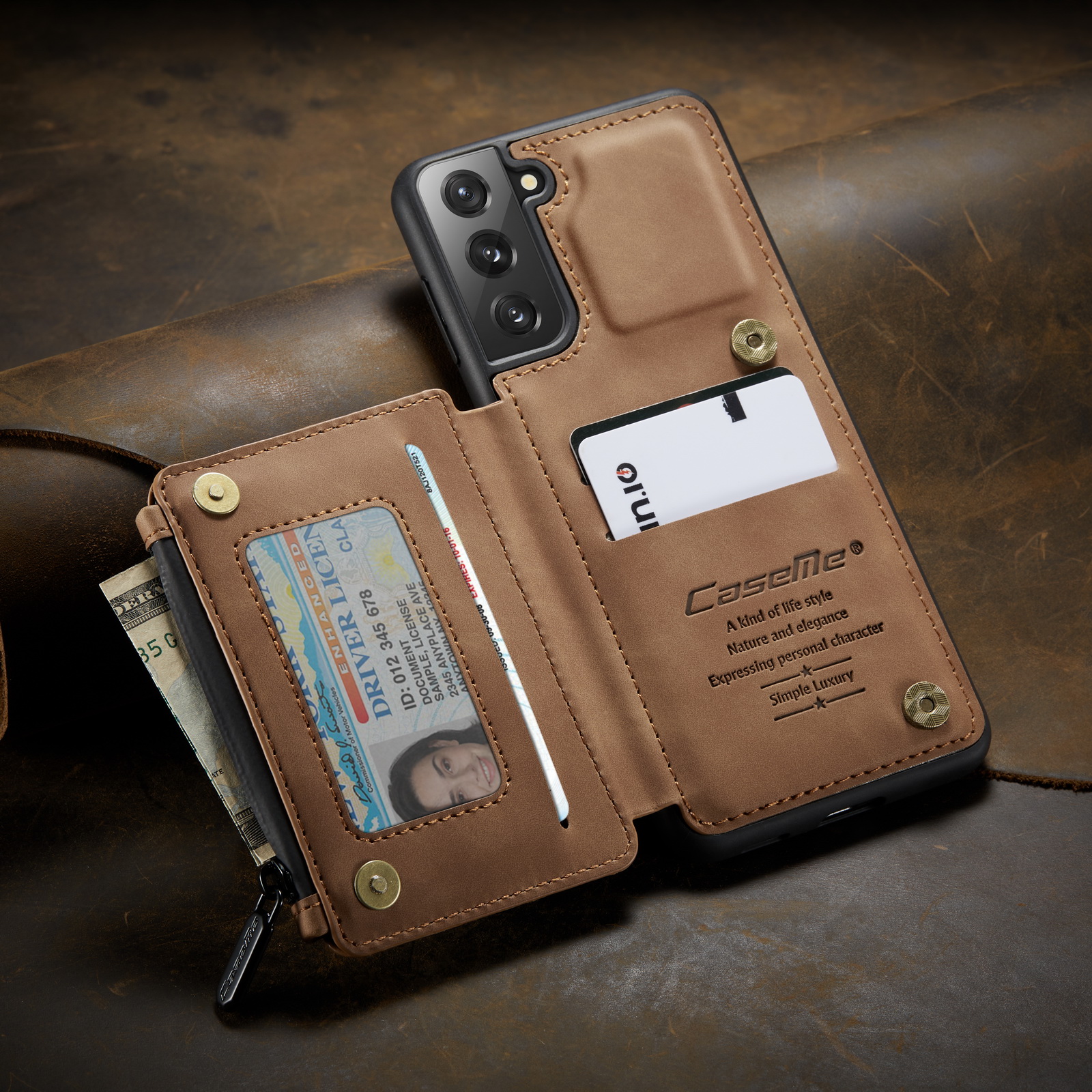 Caseme C20 Pocket Design Design PU - Черный