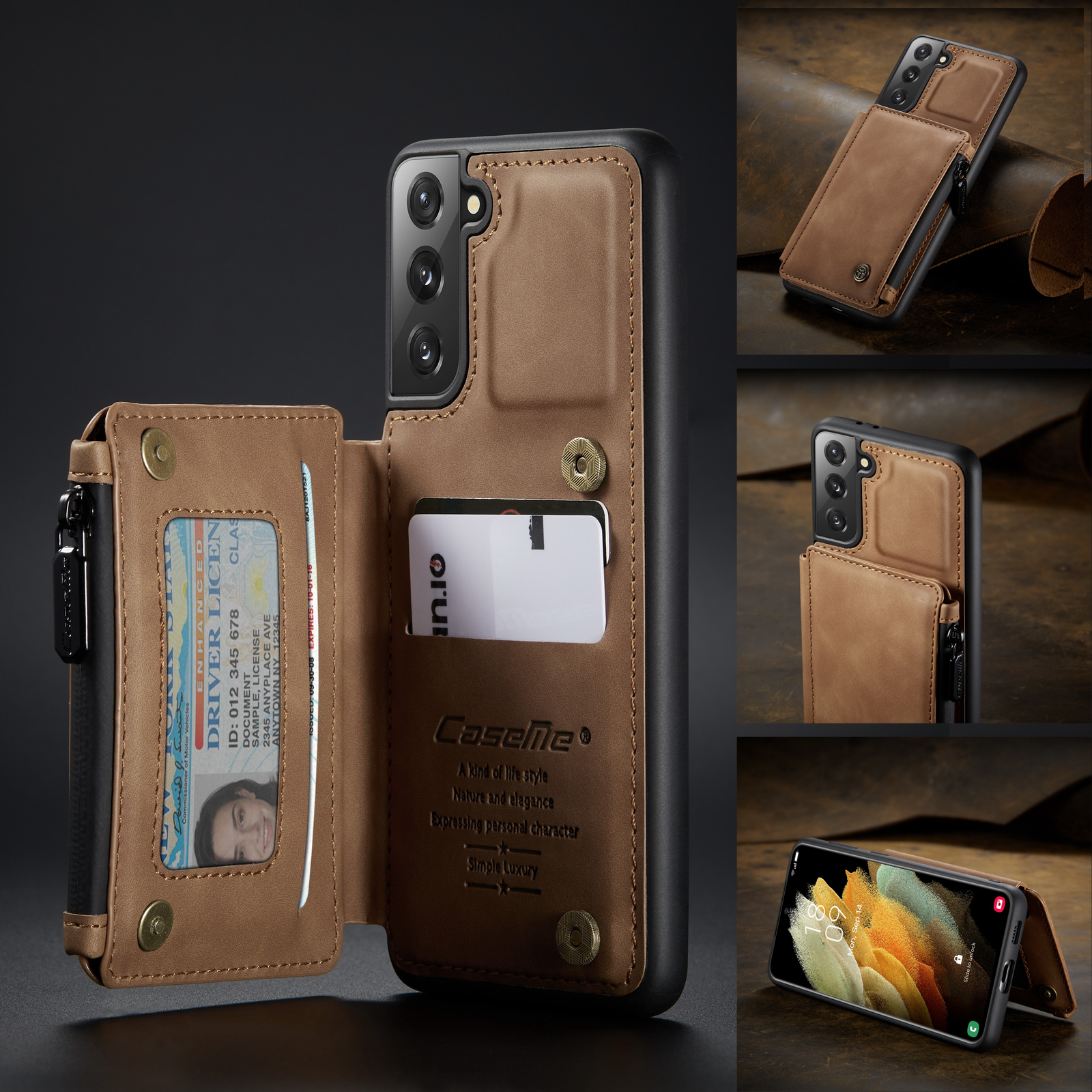 Caseme C20 Pocket Design Design PU - Черный