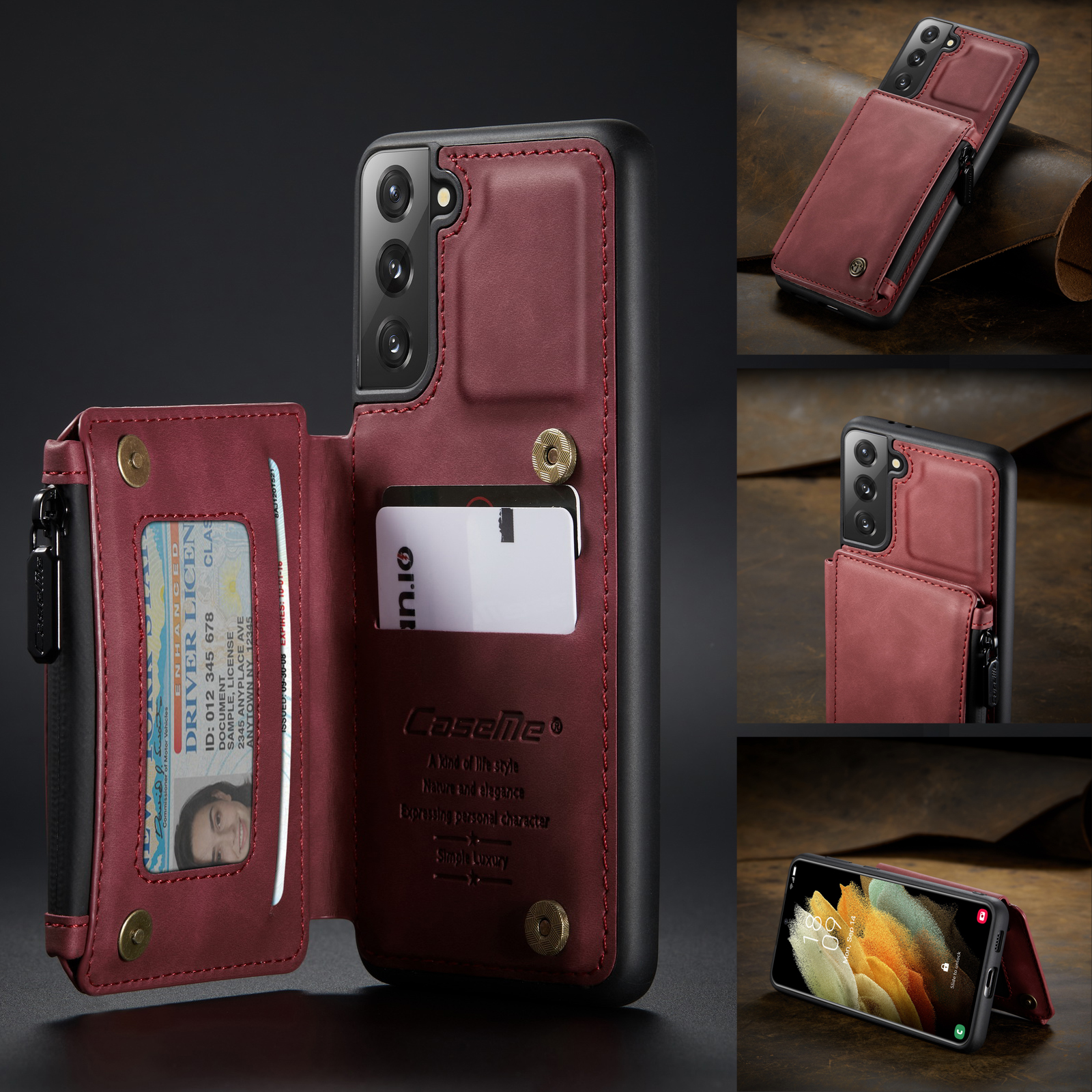 Caseme C20 Pocket Design Design PU - Черный