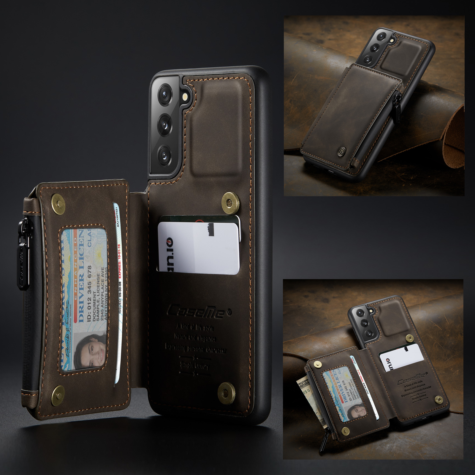 Caseme C20 Pocket Design Design PU - Черный