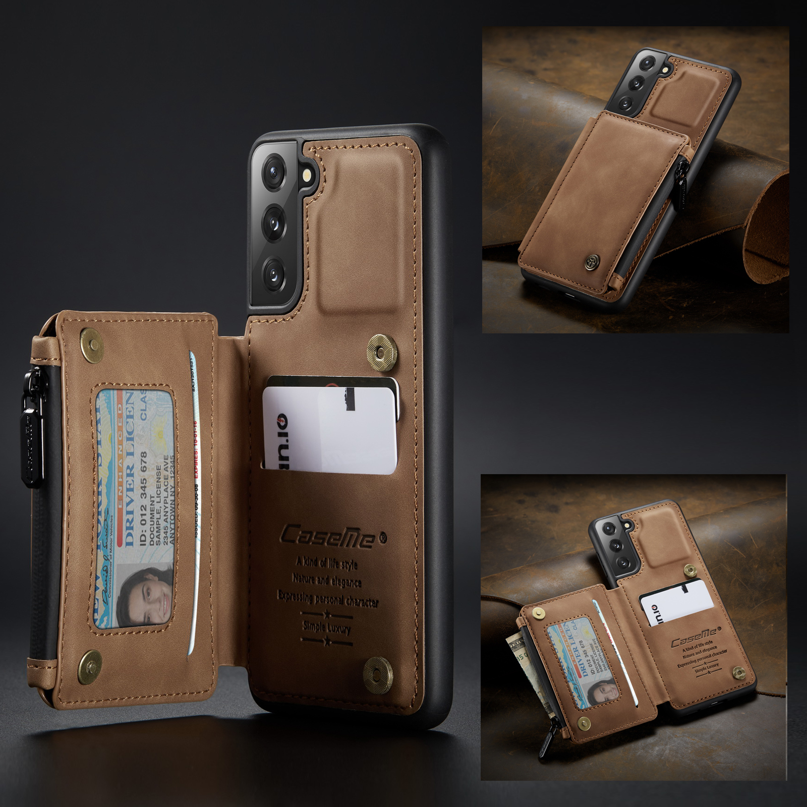 Caseme C20 Pocket Design Design PU - Черный