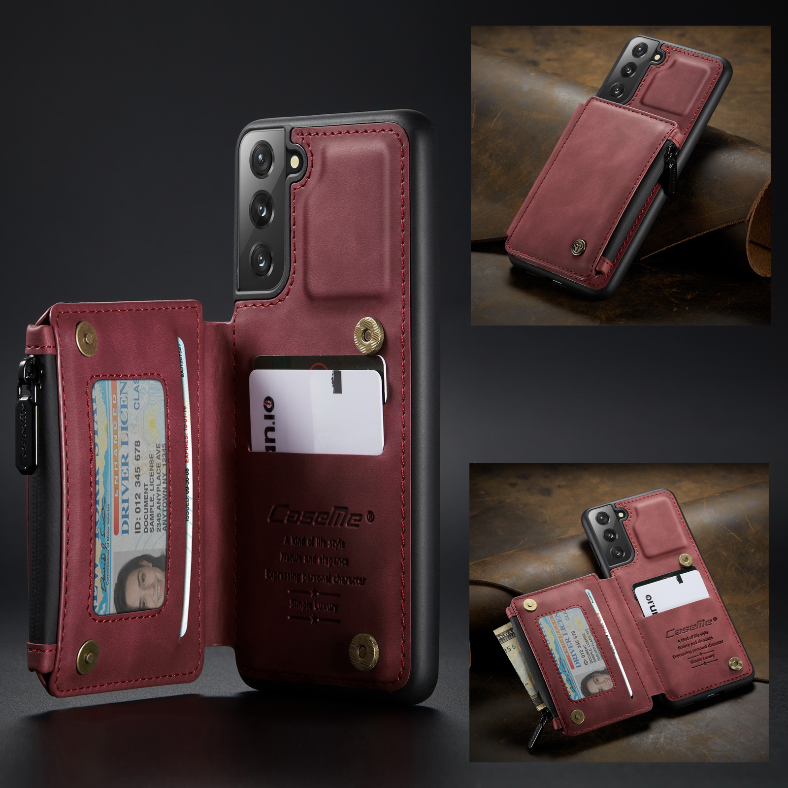 Caseme C20 Pocket Design Design PU - Черный