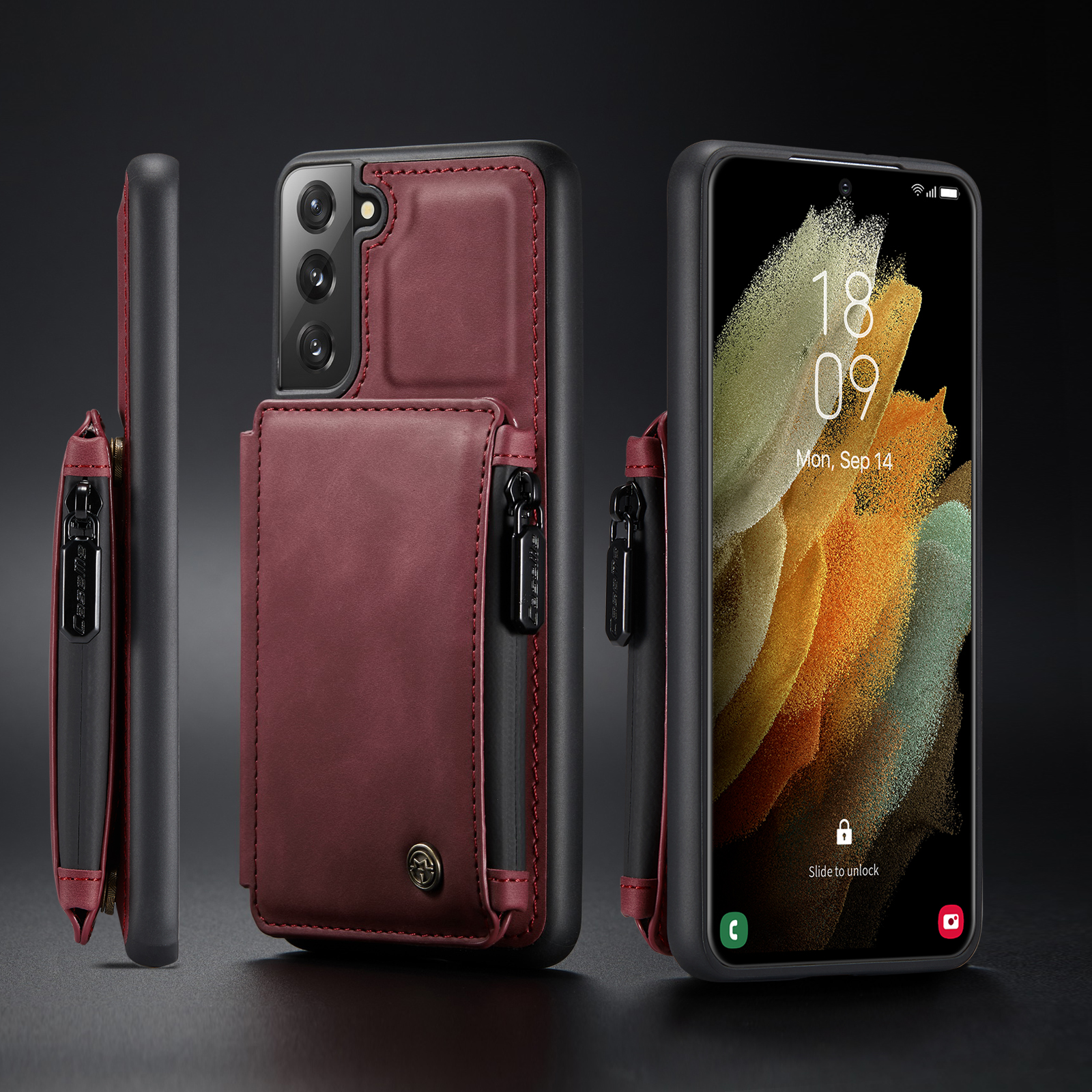 Caseme C20 Pocket Design Design PU - Черный