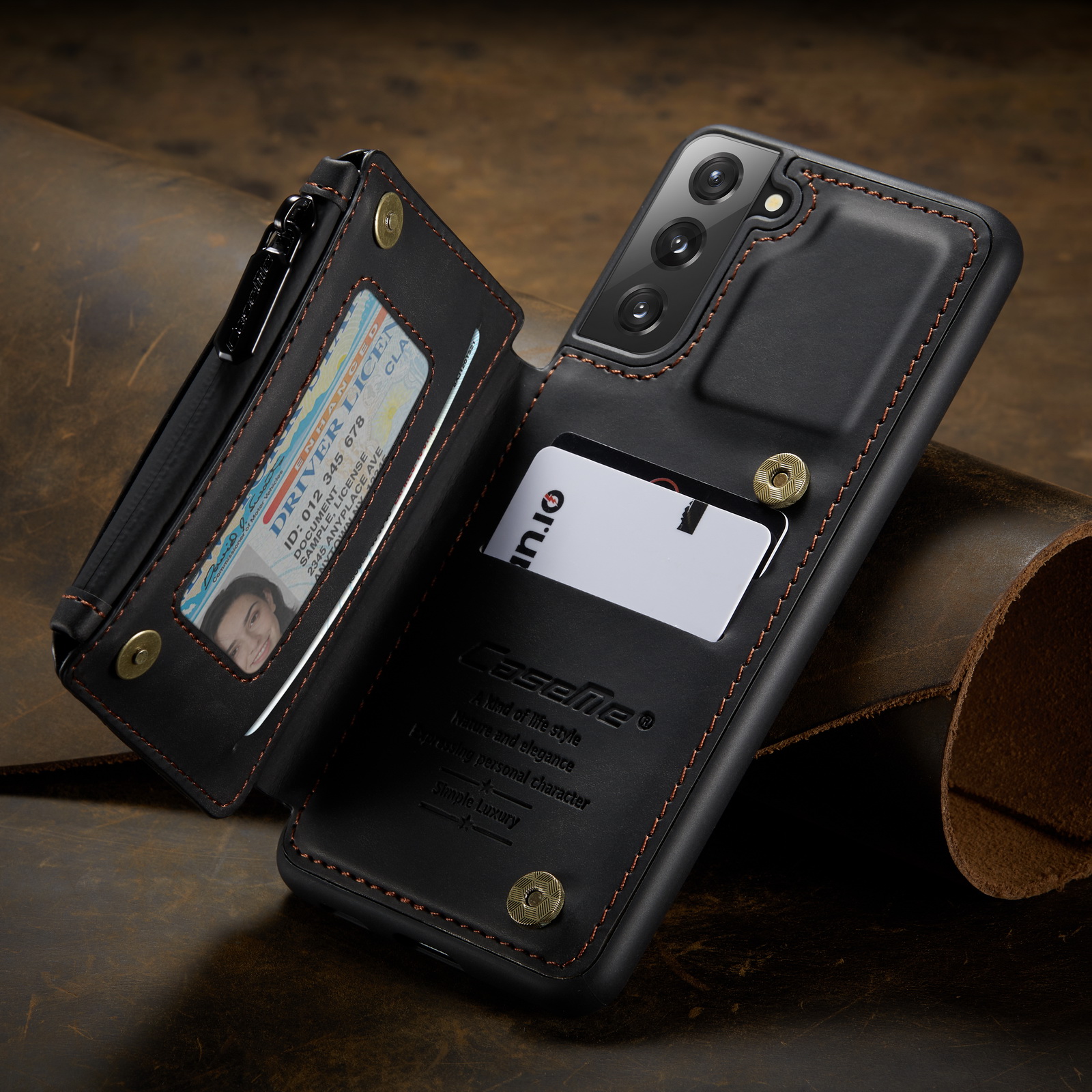 Caseme C20 Pocket Design Design PU - Черный