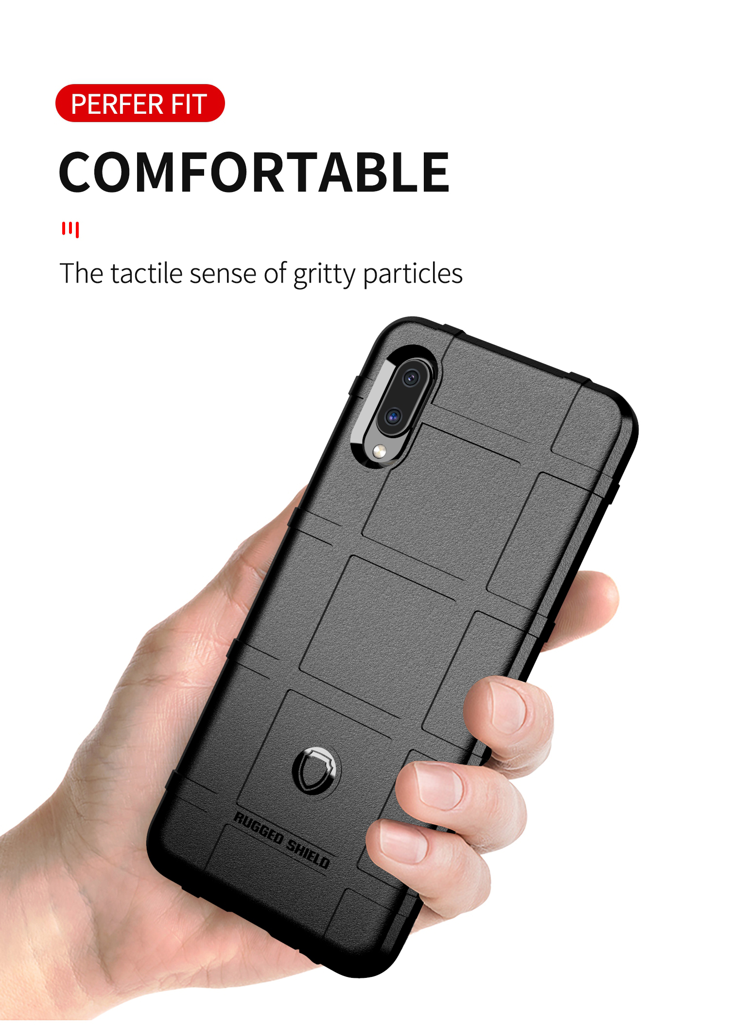 Para o Samsung Galaxy A02/M02 à Prova de Choque à Prova de Choque, Skin Skin Tpu Traseiro Concha - Preto