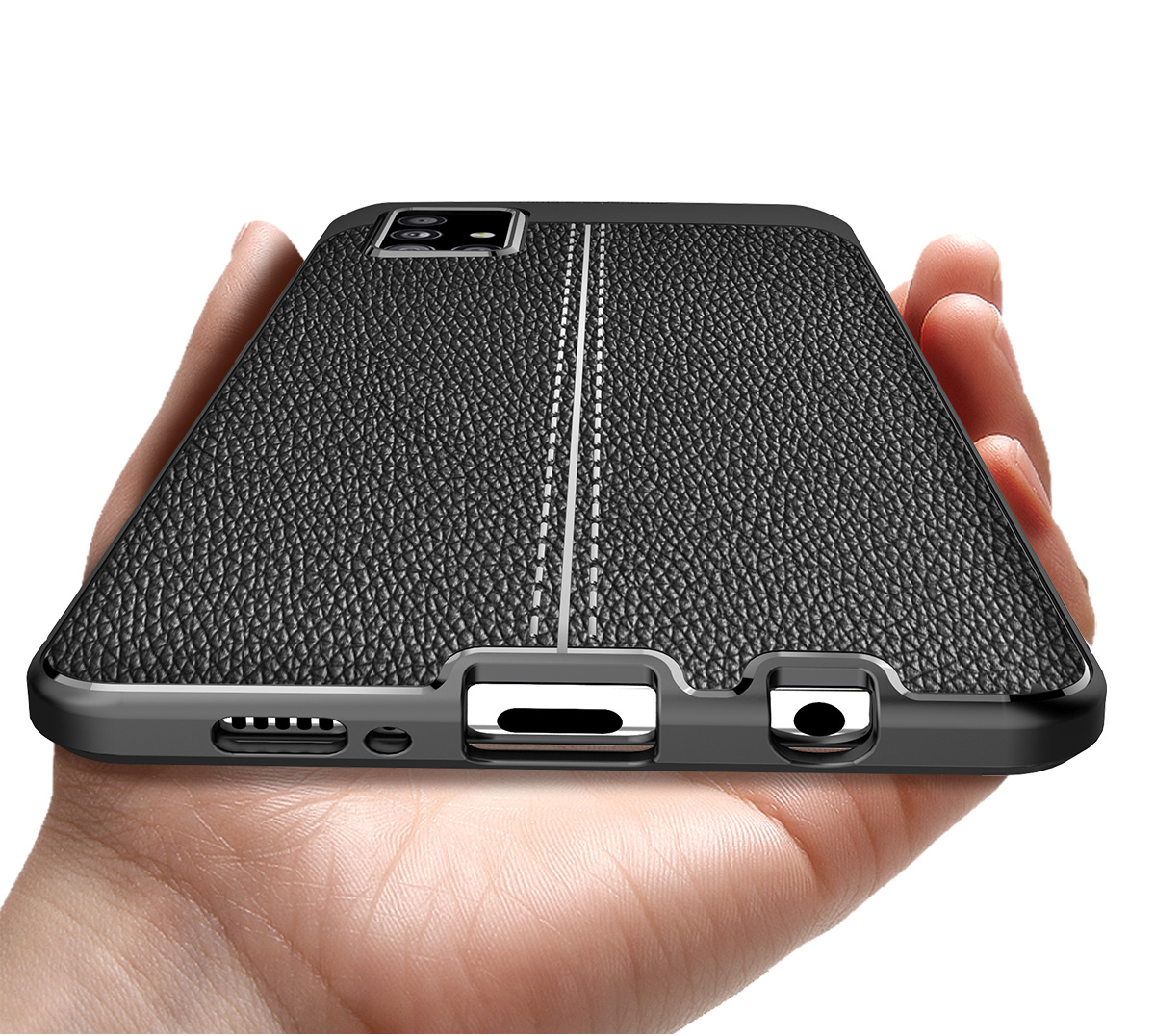 Litchi Texture Flexible TPU Mobile Phone Cover Protector for Samsung Galaxy A51 5G SM-A516 - Red-8