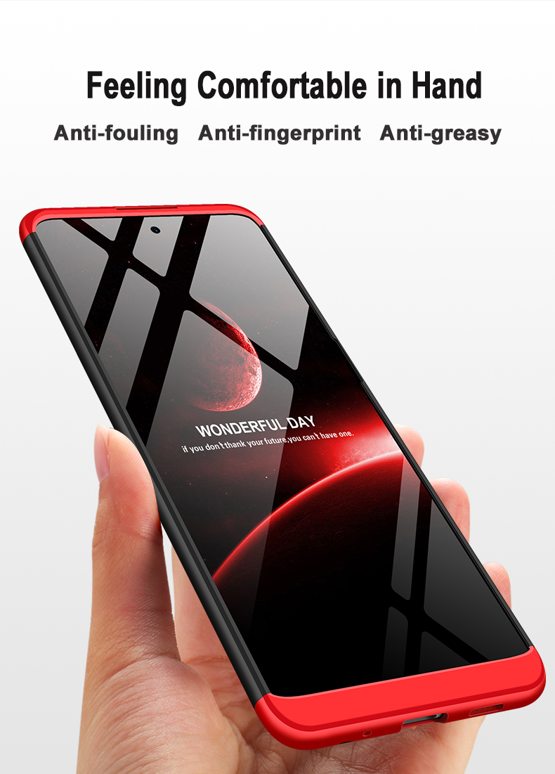 GKK Abtrennbare 3-teilige Design Matte Finish Full Deckung Pc-schutzhülle Für Samsung Galaxy S20 fe 4g/fe 5G/S20 Lite/S20 fe 2022 - Schwarz