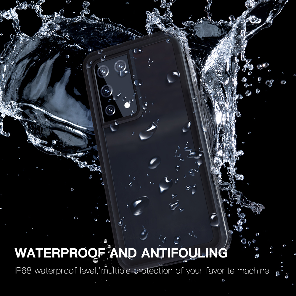 REDPEPPER IP68 Étui à Téléphone Imperméable Avec Déverrouillage D'empreintes Digitales Pour Samsung Galaxy S21 Ultra 5G - le Noir