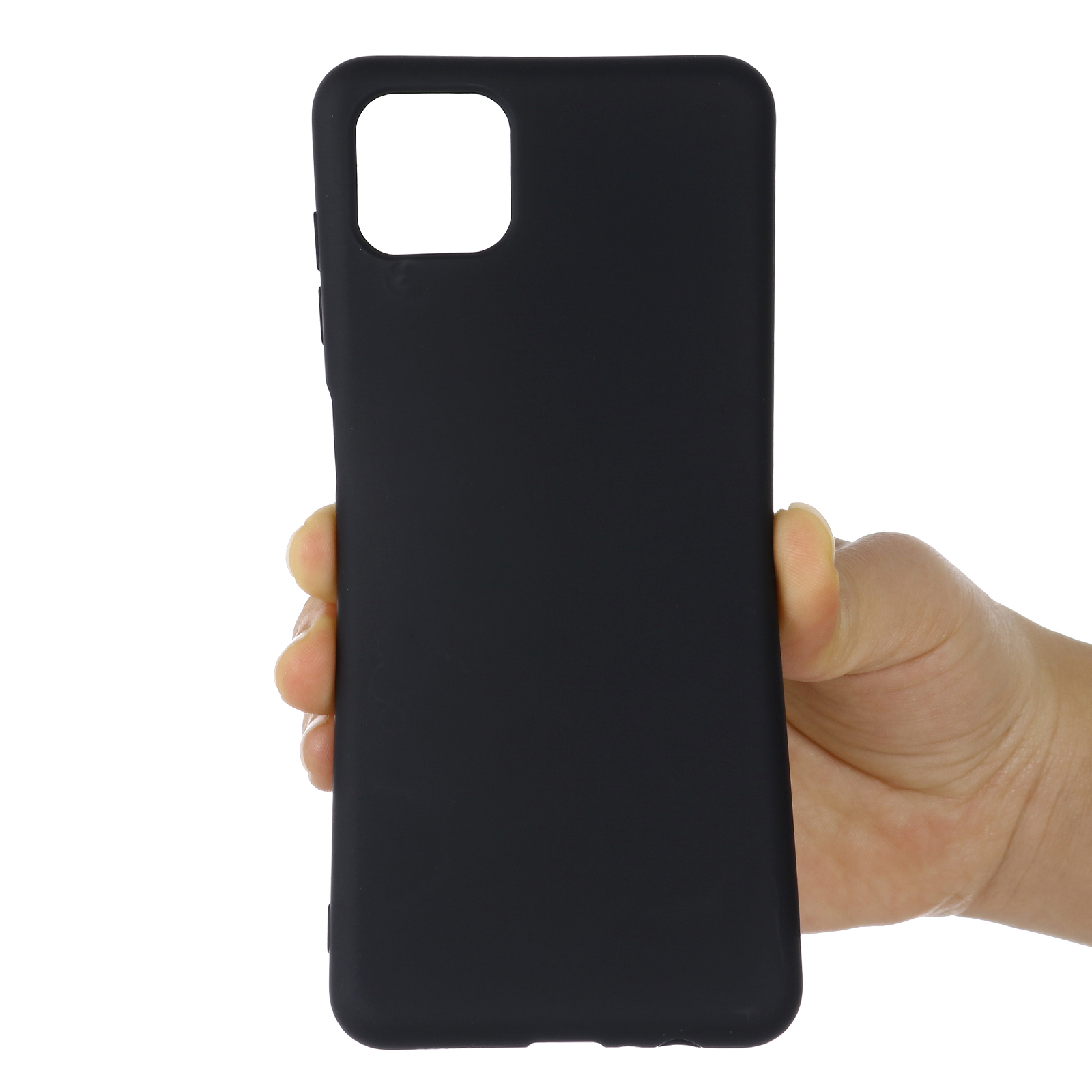 Liquid Silicone Mobile Phone Case Cover Protector with Handy Strap for Samsung Galaxy A22 5G (EU Version) - Black-4