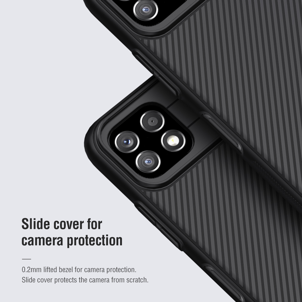 Nillkin Camshield Funda Telefónica Para Samsung Galaxy A22 5G (versión De La UE) / F42 5G, Shell De Teléfono De PC Duro Con Cubierta De Cámara De Diapositiva