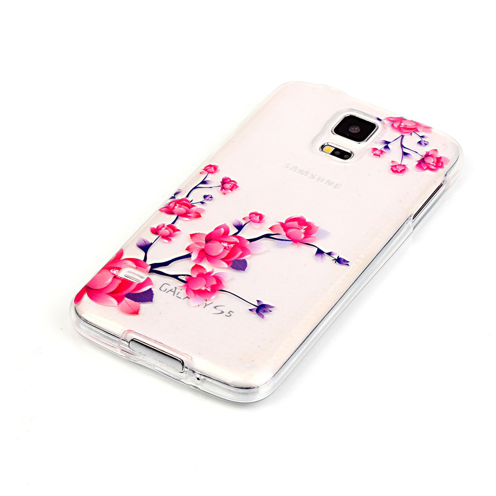 Soft IMD TPU Protective Case for Samsung Galaxy S5 G900 - Beautiful Flowers-2