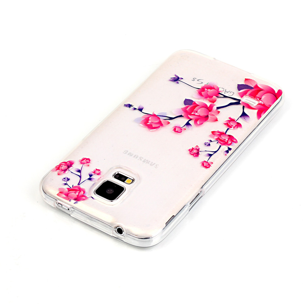 Soft IMD TPU Protective Case for Samsung Galaxy S5 G900 - Beautiful Flowers-3
