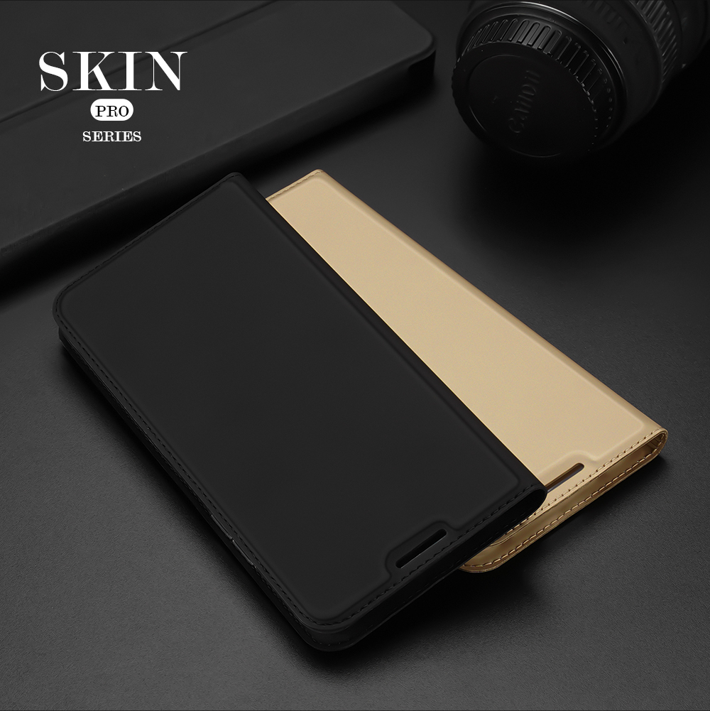 Dux Ducis Skin Pro Series a Prueba de Choque de Cierre Automático PU Cuero de Cuero pu Flip Cubierta Protectora Con Una Ranura Para Una Tarjeta Para Samsung Galaxy A13 5G - Negro