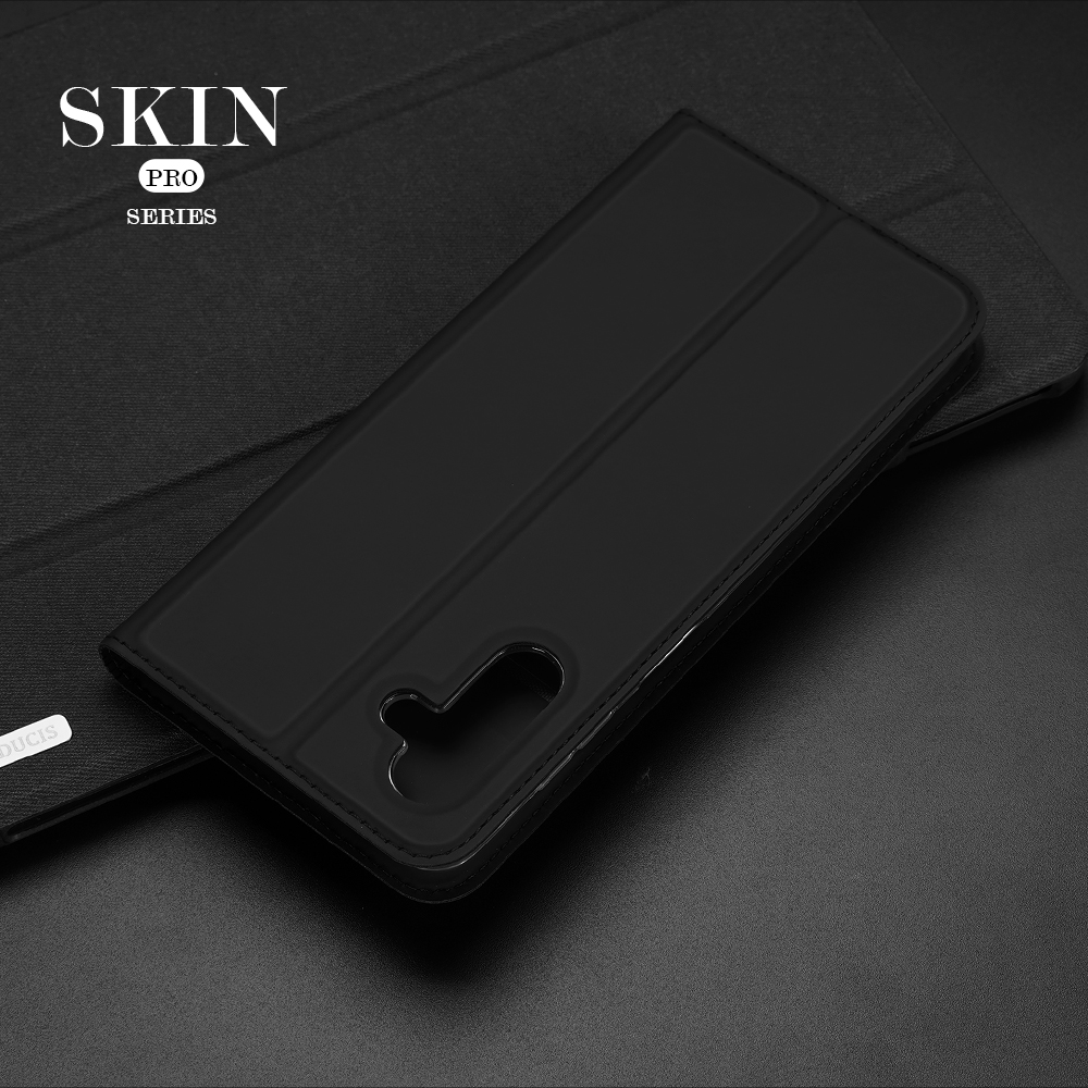 Dux Ducis Skin Pro Series a Prueba de Choque de Cierre Automático PU Cuero de Cuero pu Flip Cubierta Protectora Con Una Ranura Para Una Tarjeta Para Samsung Galaxy A13 5G - Negro