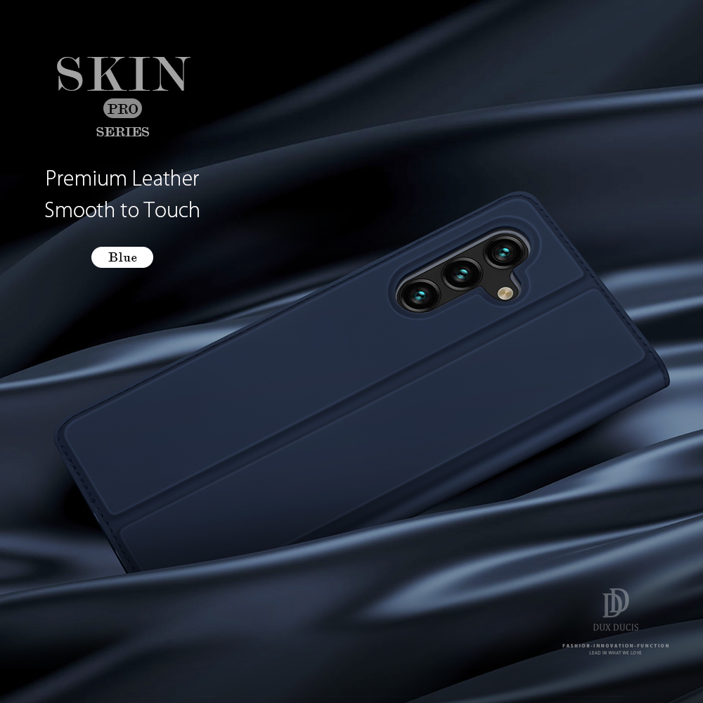 Dux Ducis Skin Pro Series a Prueba de Choque de Cierre Automático PU Cuero de Cuero pu Flip Cubierta Protectora Con Una Ranura Para Una Tarjeta Para Samsung Galaxy A13 5G - Negro