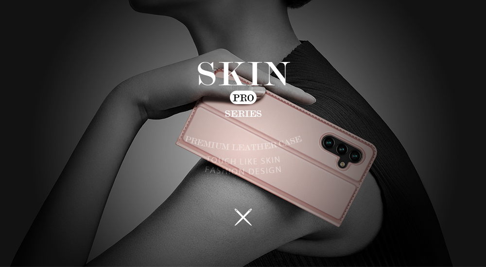 Dux Ducis Skin Pro Series a Prueba de Choque de Cierre Automático PU Cuero de Cuero pu Flip Cubierta Protectora Con Una Ranura Para Una Tarjeta Para Samsung Galaxy A13 5G - Negro