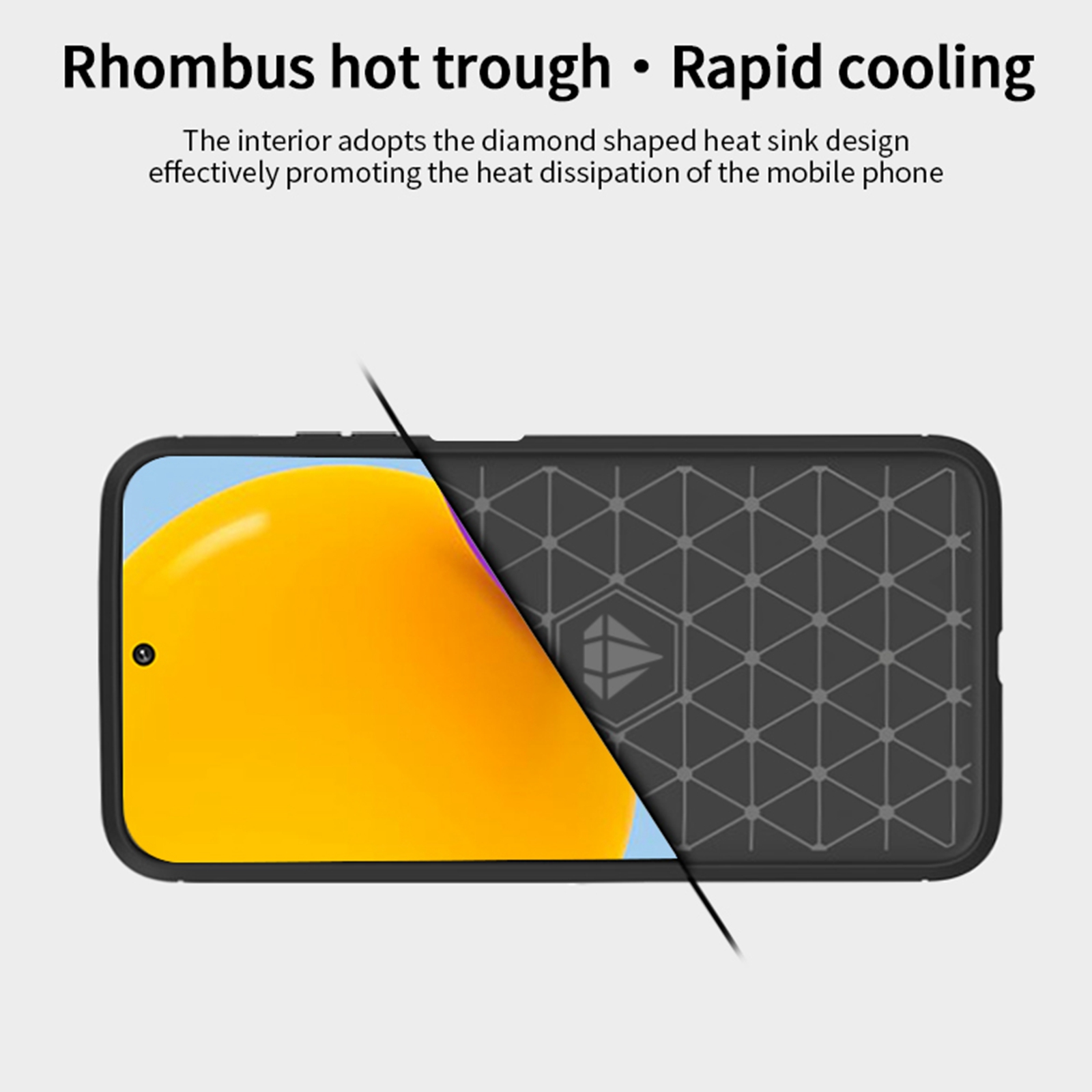 MOFI Projeto de Fibra de Carbono Escovados Case de Choque à Prova de Choques Anti-drop TPU Soft Top Cover Para Samsung Galaxy M52 5G - Preto