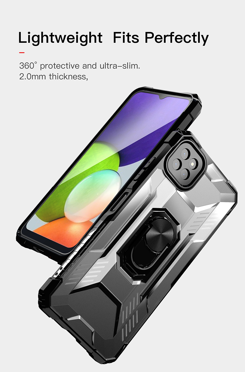 Прочный Щит Armor Anti-Fall Точные Вырезывания Cuckstand Design PC + TPU Чехол Для Телефона Для Samsung Galaxy A22 5G (версия ЕС) / F42 5G / Шизом 5 - Зеленый