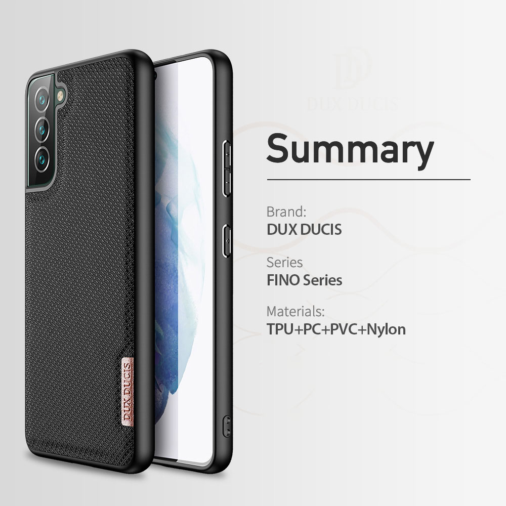 Dux Ducis Fino Series TPU+PC+PVC+Nylon Hybrid, не Скользящая Защитная Крышка Для Samsung Galaxy S22+5g - Черный