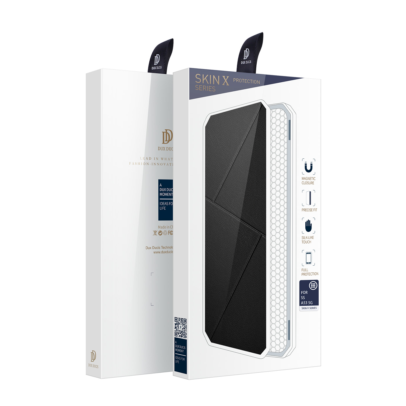 DUX DUCIS Skin X Series Auto Closing Magnet PU Leather Mobile Phone Case Stand Drop-proof Anti-scratch Case with Card Holder for Samsung Galaxy A53 5G - Black-21