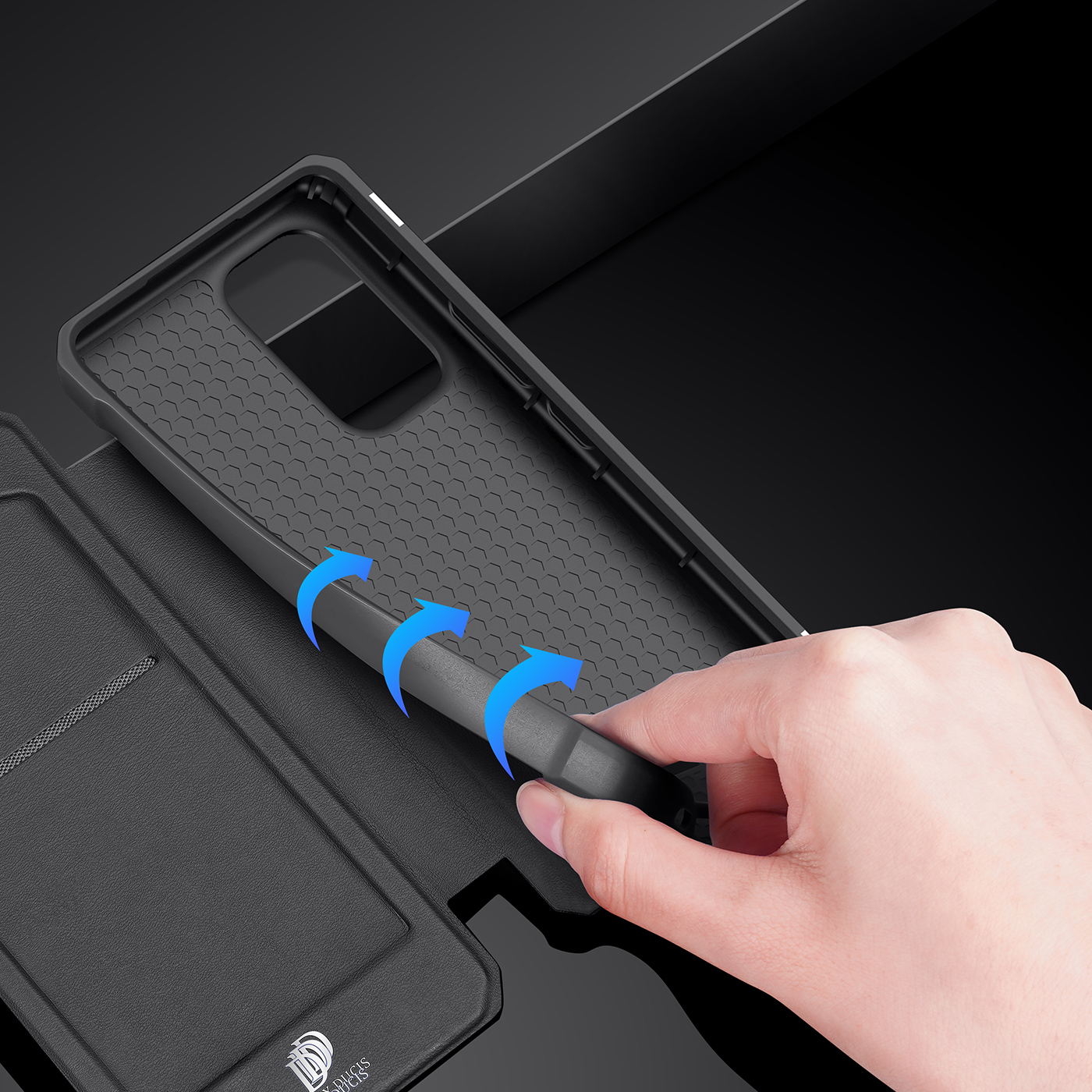 DUX DUCIS Skin X Series Auto Closing Magnet PU Leather Mobile Phone Case Stand Drop-proof Anti-scratch Case with Card Holder for Samsung Galaxy A53 5G - Black-16