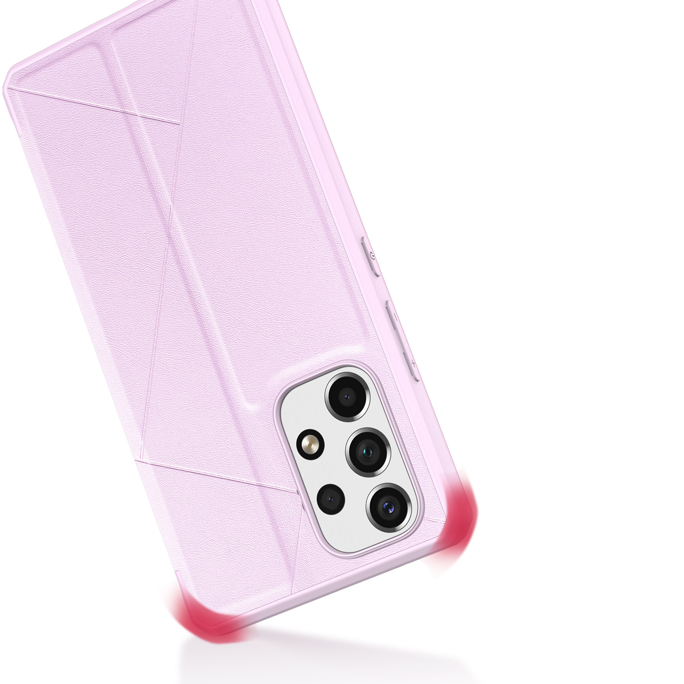 DUX DUCIS Skin X Series Auto Closing Magnet PU Leather Mobile Phone Case Stand Drop-proof Anti-scratch Case with Card Holder for Samsung Galaxy A53 5G - Pink-9