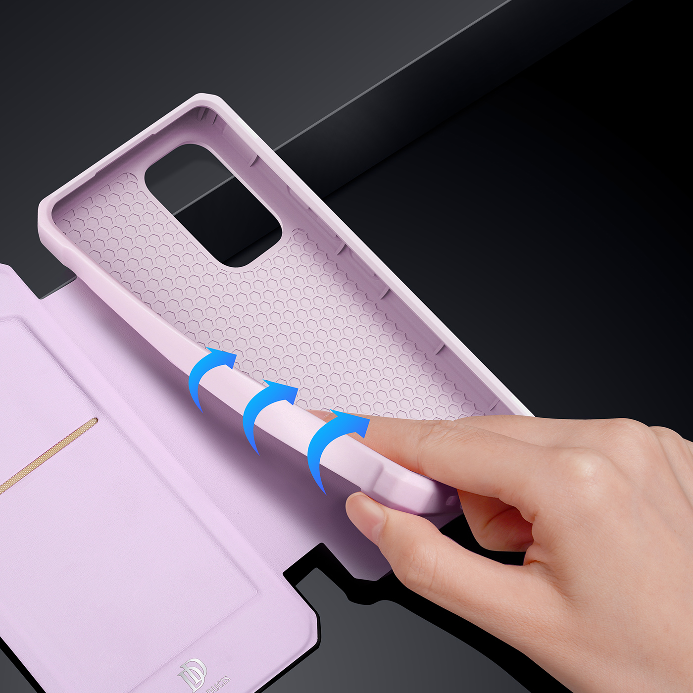 DUX DUCIS Skin X Series Auto Closing Magnet PU Leather Mobile Phone Case Stand Drop-proof Anti-scratch Case with Card Holder for Samsung Galaxy A53 5G - Pink-15