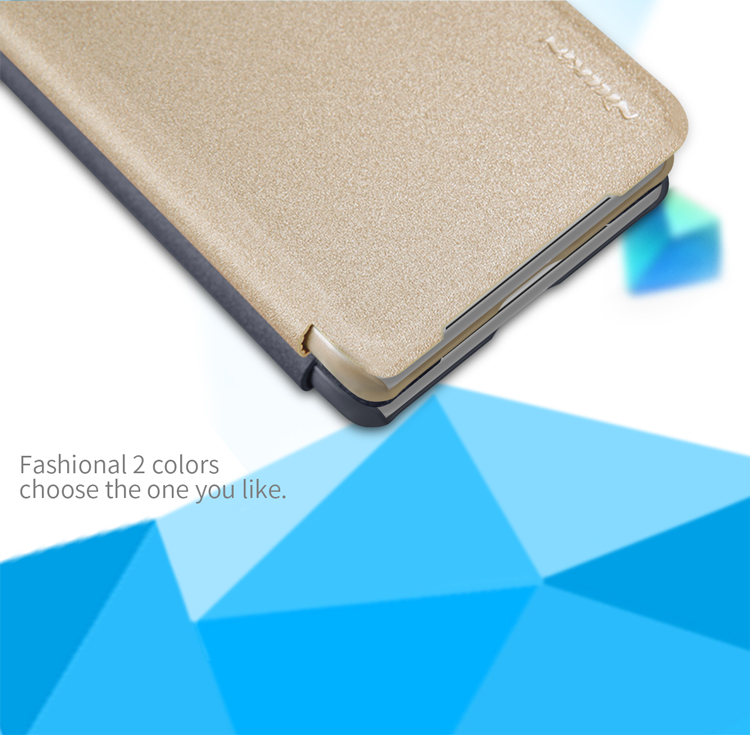 Nillkin Sparkle Series Smart Wake / Sleep Cuero Thone Cover Para Sony Xperia XZ2 - Oro