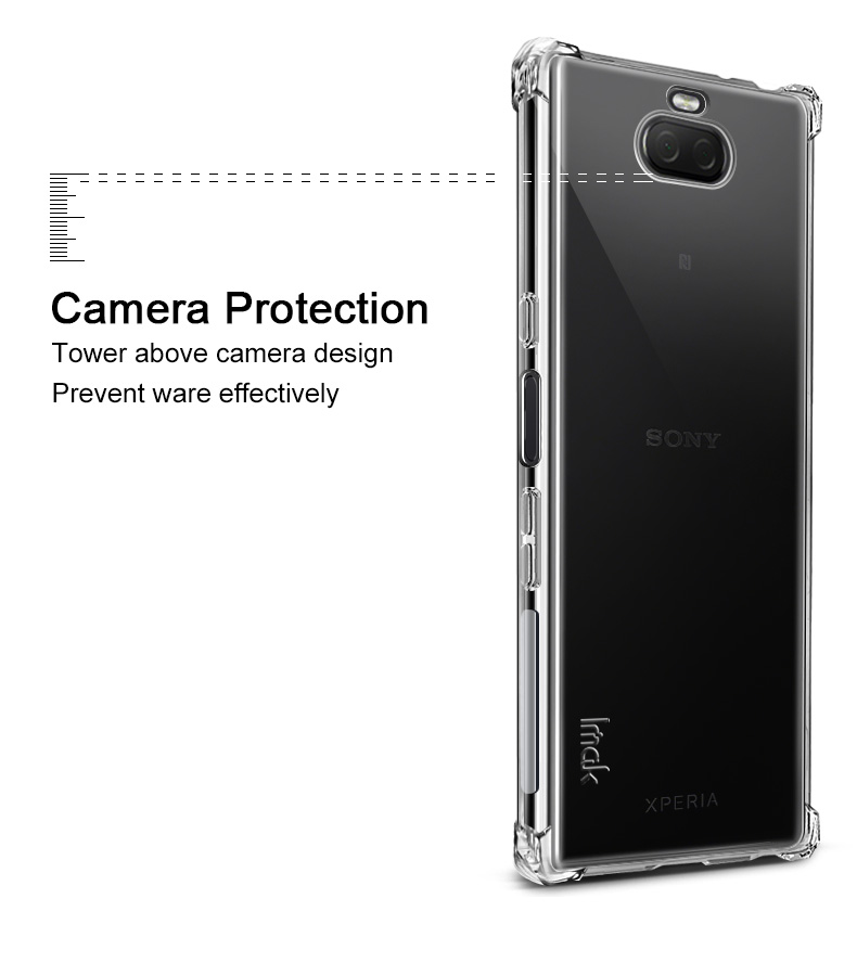 Couverture TPU Anti-drop IMAK + Film D'écran à L'épreuve D'explosion Pour Sony Xperia 10 Plus - Transparent