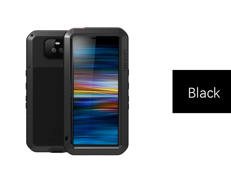 Love Mei Assicatore di Difensore a Prova di Shock a Prova di Shock Casing Per Sony Xperia 10 - Nero