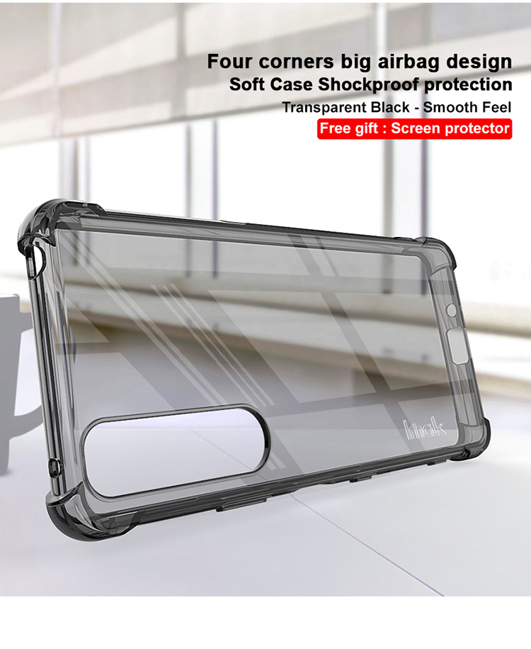 IMAK Well-Protected TPU Soft Case + Ultra Clear Screen Protector for Sony Xperia 1 III - Transparent-11