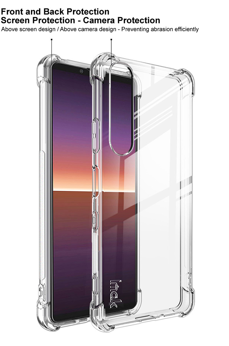 IMAK Well-Protected TPU Soft Case + Ultra Clear Screen Protector for Sony Xperia 1 III - Transparent-3