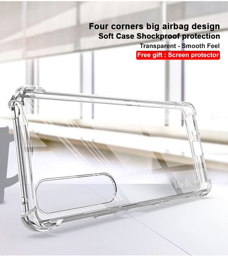 IMAK Well-Protected TPU Soft Case + Ultra Clear Screen Protector for Sony Xperia 1 III - Transparent-9