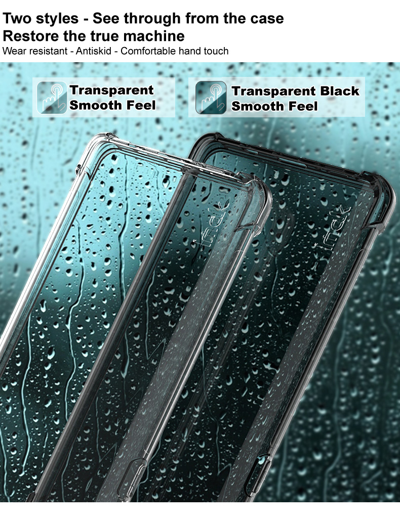 IMAK Four Corner Airbag Shockproofparf Clear Soft TPU Téléphone Avec Protecteur D'écran Pour Sony Xperia Pro-I - Noir Transparent