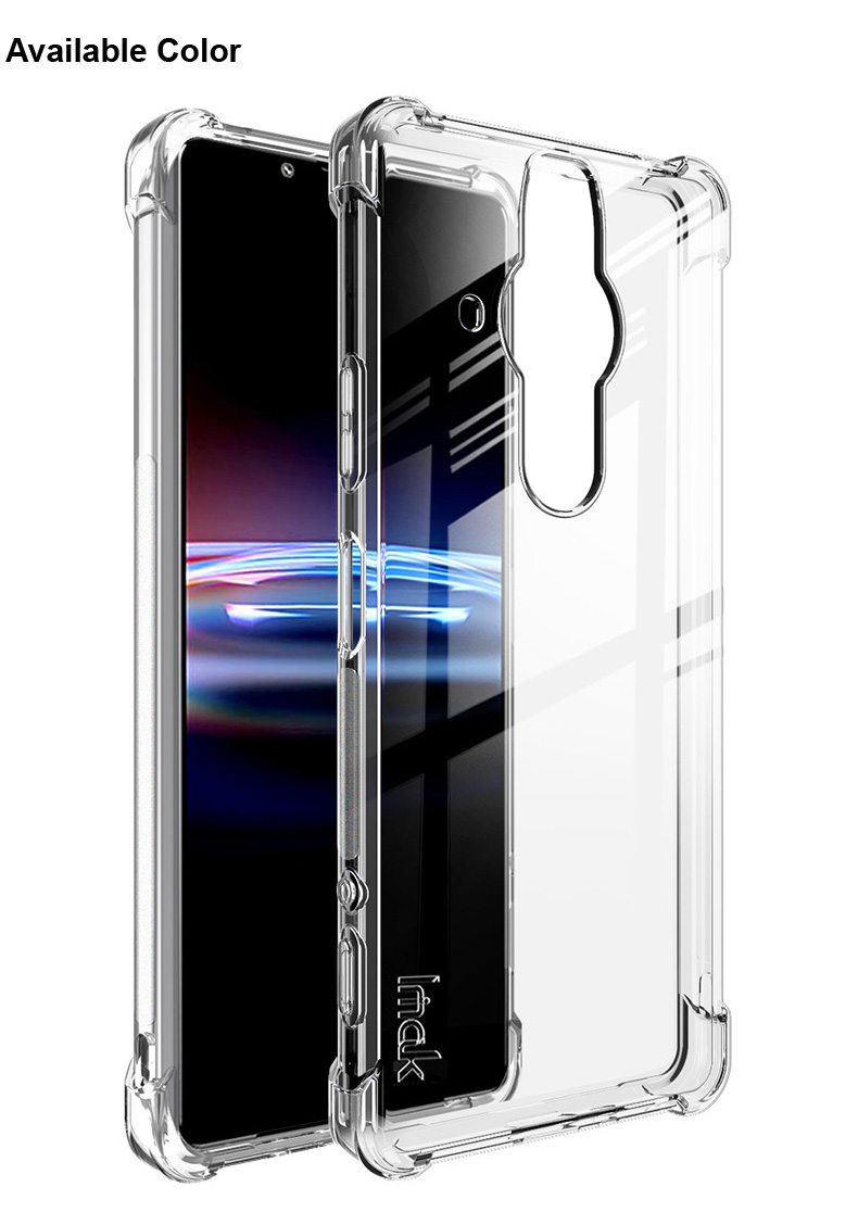 IMAK Four Corner Airbag Shockproofparf Clear Soft TPU Téléphone Avec Protecteur D'écran Pour Sony Xperia Pro-I - Noir Transparent