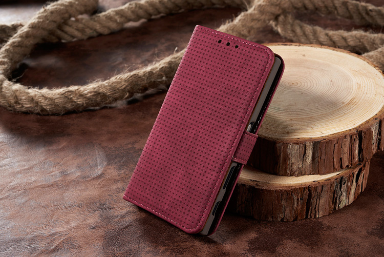 Mesh Style Retro Wallet Leather Cell Phone Case for Sony Xperia X Compact - Red-1