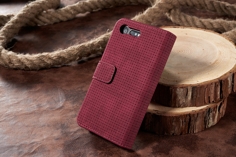 Mesh Style Retro Wallet Leather Cell Phone Case for Sony Xperia X Compact - Red-2